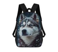 sinyumoney 2Backpack 3d Husky Portrait School Bag Boys Book Bag Cool Rucksack Fashion Laptop Knapsack Back Bag for Boys And Girls 17inch
