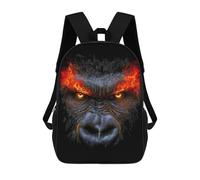 sinyumoney 2Backpack 3d Inferno Ape Rage School Bag Boys Book Bag Cool Rucksack Fashion Laptop Knapsack Back Bag for Boys And Girls 17inch