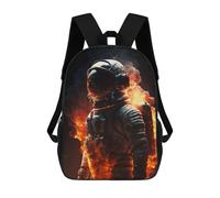 sinyumoney 2Backpack 3d Inferno Astronaut School Bag Boys Book Bag Cool Rucksack Fashion Laptop Knapsack Back Bag for Boys And Girls 17inch
