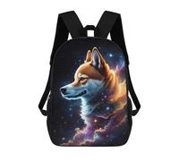 sinyumoney 2Backpack 3d Inu Dog In Space 1 School Bag Boys Book Bag Cool Rucksack Fashion Laptop Knapsack Back Bag for Boys And Girls 17inch