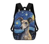 sinyumoney 2Backpack 3d Italian Greyhound Dog School Bag Boys Book Bag Cool Rucksack Fashion Laptop Knapsack Back Bag for Boys And Girls 17inch