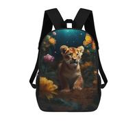 sinyumoney 2Backpack 3d Magical Lion Cub Butterfly School Bag Boys Book Bag Cool Rucksack Fashion Laptop Knapsack Back Bag for Boys And Girls 17inch