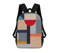 sinyumoney 2Backpack 3d Modern Geometry I School Bag Boys Book Bag Cool Rucksack Fashion Laptop Knapsack Back Bag for Boys And Girls 17inch