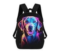 sinyumoney 2Backpack 3d Neon Labrador Portrait School Bag Boys Book Bag Cool Rucksack Fashion Laptop Knapsack Back Bag for Boys And Girls 17inch