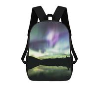 sinyumoney 2Backpack 3d Northern Lights in Canada School Bag Boys Book Bag Cool Rucksack Fashion Laptop Knapsack Back Bag for Boys And Girls 17inch