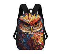 sinyumoney 2Backpack 3d Owl Color School Bag Boys Book Bag Cool Rucksack Fashion Laptop Knapsack Back Bag for Boys And Girls 17inch