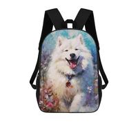 sinyumoney 2Backpack 3d Palette Samoyed Painting School Bag Boys Book Bag Cool Rucksack Fashion Laptop Knapsack Back Bag for Boys And Girls 17inch