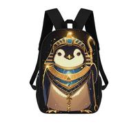 sinyumoney 2Backpack 3d Pharaoh Penguin School Bag Boys Book Bag Cool Rucksack Fashion Laptop Knapsack Back Bag for Boys And Girls 17inch