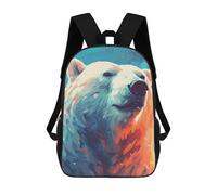 sinyumoney 2Backpack 3d Polar Bear Color School Bag Boys Book Bag Cool Rucksack Fashion Laptop Knapsack Back Bag for Boys And Girls 17inch