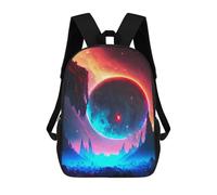 sinyumoney 2Backpack 3d Red Blue Star Landscape School Bag Boys Book Bag Cool Rucksack Fashion Laptop Knapsack Back Bag for Boys And Girls 17inch