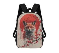 sinyumoney 2Backpack 3d Red Fox And Cherry Blossoms School Bag Boys Book Bag Cool Rucksack Fashion Laptop Knapsack Back Bag for Boys And Girls 17inch