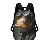 sinyumoney 2Backpack 3d Steampunk Fish Creature School Bag Boys Book Bag Cool Rucksack Fashion Laptop Knapsack Back Bag for Boys And Girls 17inch