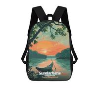 sinyumoney 2Backpack 3d Sundarbans National Park Illustration School Bag Boys Book Bag Cool Rucksack Fashion Laptop Knapsack Back Bag for Boys And Girls 17inch