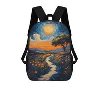 sinyumoney 2Backpack 3d Sunlit Path Through Wildflowers School Bag Boys Book Bag Cool Rucksack Fashion Laptop Knapsack Back Bag for Boys And Girls 17inch
