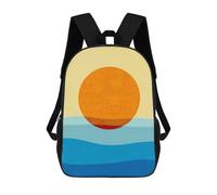 sinyumoney 2Backpack 3d Sunset 1 School Bag Boys Book Bag Cool Rucksack Fashion Laptop Knapsack Back Bag for Boys And Girls 17inch