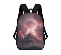 sinyumoney 2Backpack 3d Thunderstorm Mountain with Full Moon School Bag Boys Book Bag Cool Rucksack Fashion Laptop Knapsack Back Bag for Boys And Girls 17inch