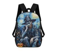 sinyumoney 2Backpack 3d Vincent Halloween School Bag Boys Book Bag Cool Rucksack Fashion Laptop Knapsack Back Bag for Boys And Girls 17inch