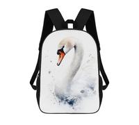 sinyumoney 2Backpack 3d Watercolor Swan Portrait School Bag Boys Book Bag Cool Rucksack Fashion Laptop Knapsack Back Bag for Boys And Girls 17inch