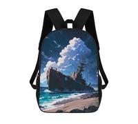 sinyumoney 2Backpack 3d Wrecked Sentinel School Bag Boys Book Bag Cool Rucksack Fashion Laptop Knapsack Back Bag for Boys And Girls 17inch