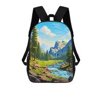 sinyumoney 2Backpack 3d Yosemite Spring Pixel Art School Bag Boys Book Bag Cool Rucksack Fashion Laptop Knapsack Back Bag for Boys And Girls 17inch