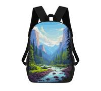 sinyumoney 2Backpack 3d Yosemite View Pixel Art School Bag Boys Book Bag Cool Rucksack Fashion Laptop Knapsack Back Bag for Boys And Girls 17inch