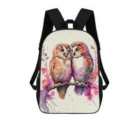 sinyumoney 2Backpacks A Owl Couples Romance Kids School Backpack School Bag 3D Printed School Bags for Boys Elementary And Middle School Students 17inch