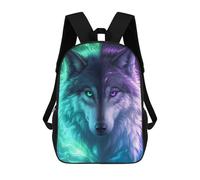 sinyumoney 2Backpacks Anime Mystical Wolf Kids School Backpack School Bag 3D Printed School Bags for Boys Elementary And Middle School Students 17inch