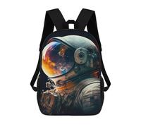 sinyumoney 2Backpacks Artful Earthly Reflection Kids School Backpack School Bag 3D Printed School Bags for Boys Elementary And Middle School Students 17inch