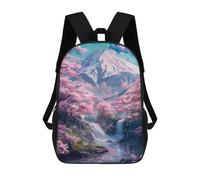 sinyumoney 2Backpacks Beautiful Fuji Mount Sakur Kids School Backpack School Bag 3D Printed School Bags for Boys Elementary And Middle School Students 17inch
