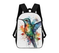 sinyumoney 2Backpacks Bird Hummingbird Kids School Backpack School Bag 3D Printed School Bags for Boys Elementary And Middle School Students 17inch