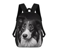sinyumoney 2Backpacks Black Dog Kids School Backpack School Bag 3D Printed School Bags for Boys Elementary And Middle School Students 17inch