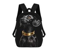 sinyumoney 2Backpacks Black & Gold Dachshund Kids School Backpack School Bag 3D Printed School Bags for Boys Elementary And Middle School Students 17inch