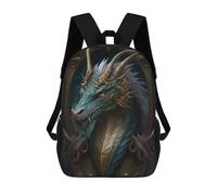 sinyumoney 2Backpacks Blue Old Dragon Kids School Backpack School Bag 3D Printed School Bags for Boys Elementary And Middle School Students 17inch