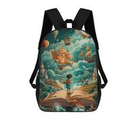 sinyumoney 2Backpacks Book Pirate Ship Sky Kids School Backpack School Bag 3D Printed School Bags for Boys Elementary And Middle School Students 17inch