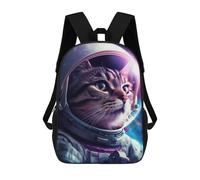 sinyumoney 2Backpacks Cat Astronaut Cyberpunk Kids School Backpack School Bag 3D Printed School Bags for Boys Elementary And Middle School Students 17inch