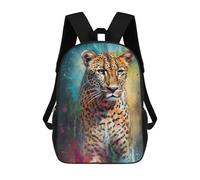 sinyumoney 2Backpacks Cheetah Painting Kids School Backpack School Bag 3D Printed School Bags for Boys Elementary And Middle School Students 17inch