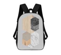 sinyumoney 2Backpacks Collage in Polygons 2 Kids School Backpack School Bag 3D Printed School Bags for Boys Elementary And Middle School Students 17inch