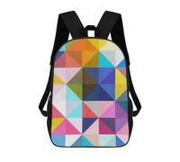 sinyumoney 2Backpacks Colored Triangles D Kids School Backpack School Bag 3D Printed School Bags for Boys Elementary And Middle School Students 17inch