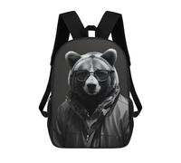 sinyumoney 2Backpacks Cool Bear Bnw Kids School Backpack School Bag 3D Printed School Bags for Boys Elementary And Middle School Students 17inch
