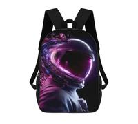 sinyumoney 2Backpacks Cosmic Astronaut Helmet-5 Kids School Backpack School Bag 3D Printed School Bags for Boys Elementary And Middle School Students 17inch