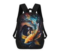 sinyumoney 2Backpacks Cosmic Koi 8 Kids School Backpack School Bag 3D Printed School Bags for Boys Elementary And Middle School Students 17inch