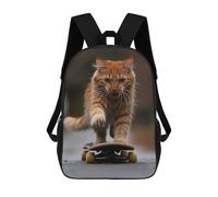 sinyumoney 2Backpacks Creative Cat Kids School Backpack School Bag 3D Printed School Bags for Boys Elementary And Middle School Students 17inch