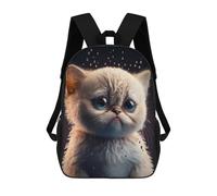 sinyumoney 2Backpacks Cute Baby Cat Rain Kids School Backpack School Bag 3D Printed School Bags for Boys Elementary And Middle School Students 17inch
