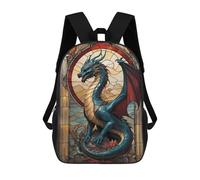 sinyumoney 2Backpacks Dragon Myth Animal Kids School Backpack School Bag 3D Printed School Bags for Boys Elementary And Middle School Students 17inch