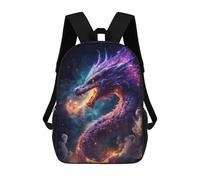 sinyumoney 2Backpacks Elder Dragons Galaxy Kids School Backpack School Bag 3D Printed School Bags for Boys Elementary And Middle School Students 17inch