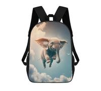 sinyumoney 2Backpacks Elephant Flying Animal Kids School Backpack School Bag 3D Printed School Bags for Boys Elementary And Middle School Students 17inch