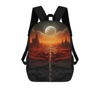 sinyumoney 2Backpacks Epic Alien Planet Kids School Backpack School Bag 3D Printed School Bags for Boys Elementary And Middle School Students 17inch