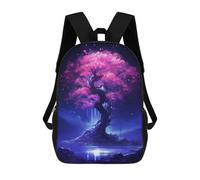 sinyumoney 2Backpacks Epic Viole Blue Tree Kids School Backpack School Bag 3D Printed School Bags for Boys Elementary And Middle School Students 17inch