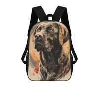 sinyumoney 2Backpacks Expressive Dog Portrait with Abstract Background Kids School Backpack School Bag 3D Printed School Bags for Boys Elementary And Middle School Students 17inch