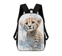 sinyumoney 2Backpacks Fierce Cheetah Kids School Backpack School Bag 3D Printed School Bags for Boys Elementary And Middle School Students 17inch